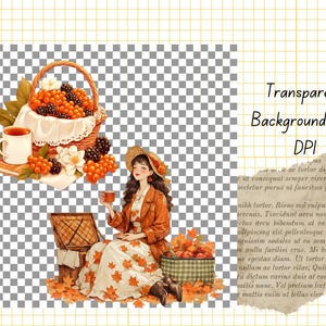 Höstflicka Clipart-paket: Höstmode PNG-bilder (Kommersiellt bruk, digital nedladdning) bild 6
