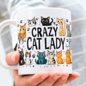 Tazza con gatto Tazza con gatto per amanti dei gatti Design a sublimazione PNG Tazza con gatto divertente PNG Design a stampa, modello per tazza da caffè da 11 once