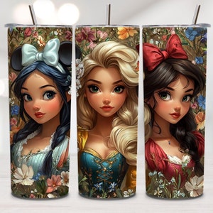 Princess Tumbler Wrap: 20oz Skinny Tumbler Sublimation Design (PNG Digital Download)