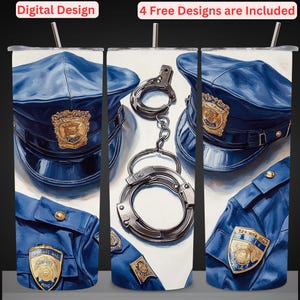 Police Tumbler Wrap: Uniform & Hat Design (20oz Digital Download)