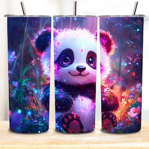 Baby Panda Tumbler Wrap PNG 20oz Skinny Panda Tumbler Sublimation Design Animal Wrap Sublimation Cute Panda Png Tumbler Wrap Digital File