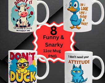 Snarky 11oz Mug Wrap Bundle – Funny PNG Designs, Sarcastic Quotes Digital Mug Sublimation Pack