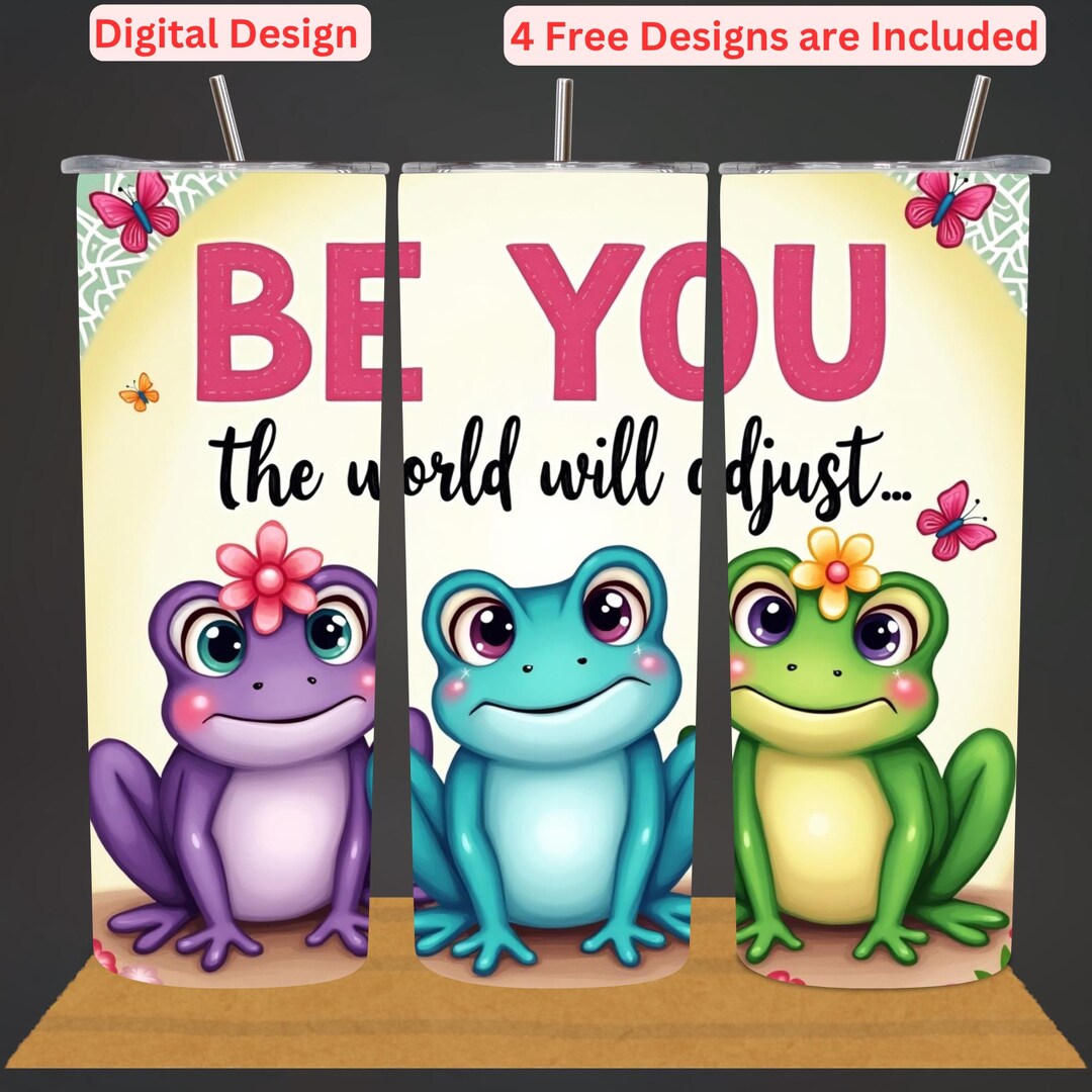 Funny Frog Tumbler Wrap PNG 20 Oz Skinny Tumbler Sublimation Design ...