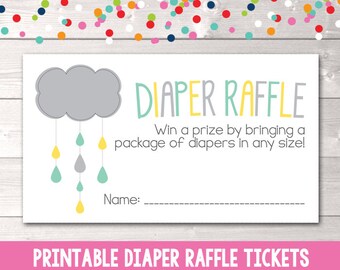 instant download printable diaper raffle tickets chevron etsy