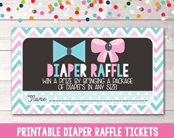 instant download printable diaper raffle tickets chevron etsy