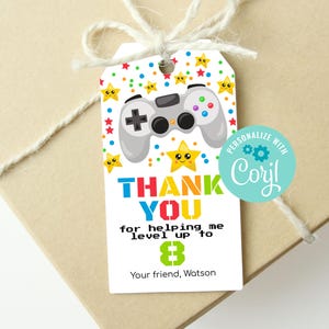 Sofortiger Download Jungen-Videospiel Favor Tag, bearbeitbares Videospiel Gamer Geburtstagsfeier Geschenkanhänger Druckbares PDF, Gaming Geburtstagsparty Favor Tag