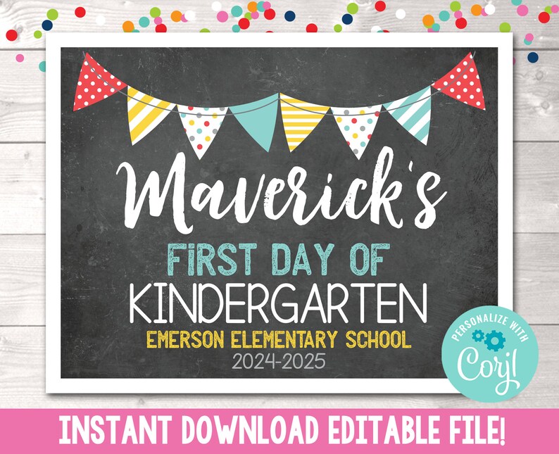 Boys First Day of School Sign Printable Boys First Day of - Etsy