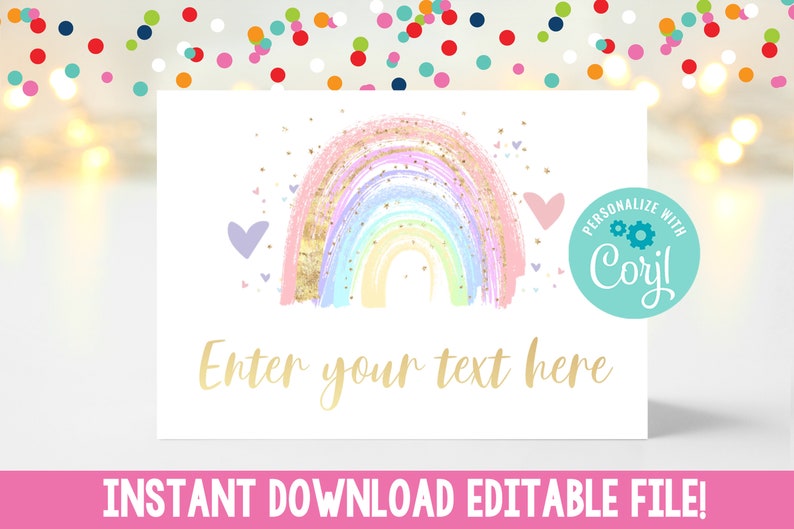 Editable Food Labels Instant Download Pastel Rainbow Printable - Etsy