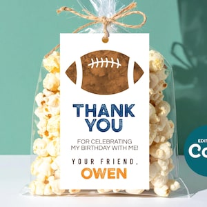 Etiqueta editable para recuerdo de fútbol: regalo imprimible para fiesta de cumpleaños (PDF)