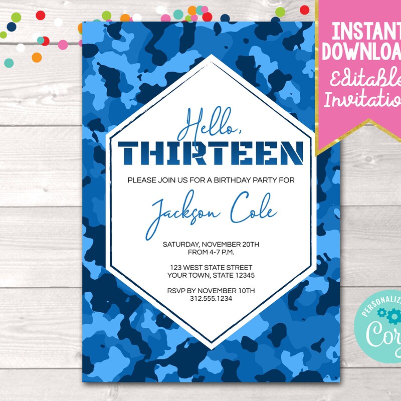Camo Birthday - Etsy