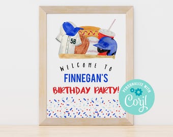 Baseball Geburtstag Willkommensschild: Party Dekoration zum Ausdrucken (Instant Download)