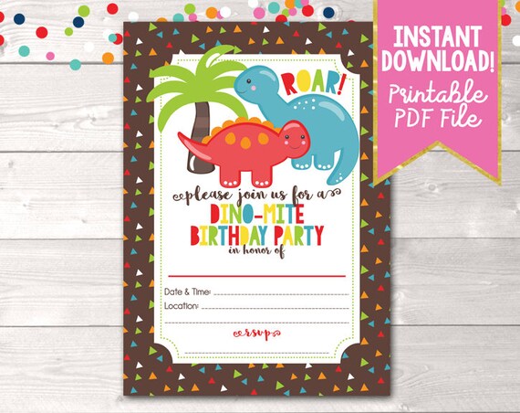 printable birthday party invitation dinosaur birthday party invite dinosaur birthday party invitations