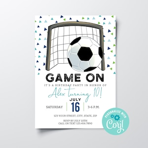 Editable Soccer Birthday Invitation: Printable Sports Party Invite (Digital Download)