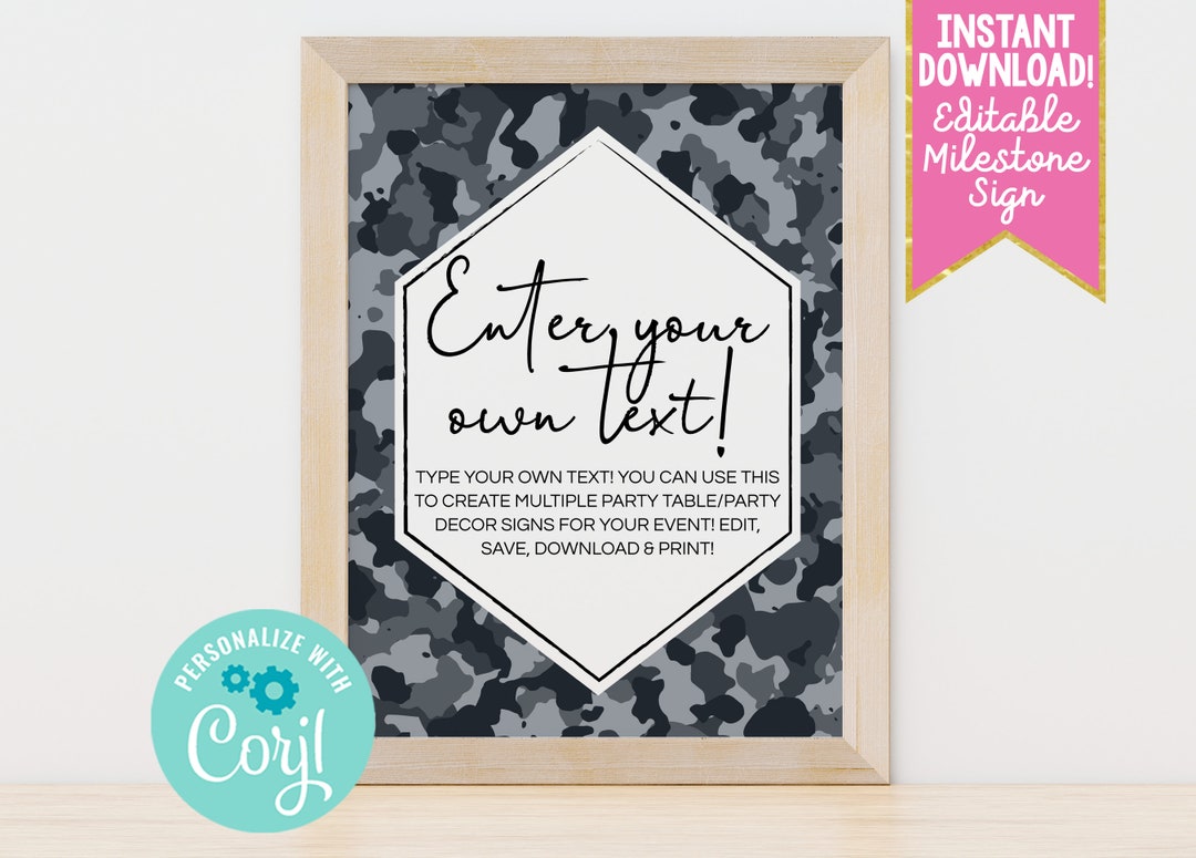 Printable Party Sign Template, Instant Download Editable Party Sign ...