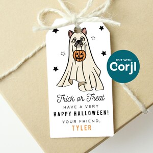 Printable Ghost Dog Halloween Favor Tag, Editable Kids Party (Digital Download) image 7