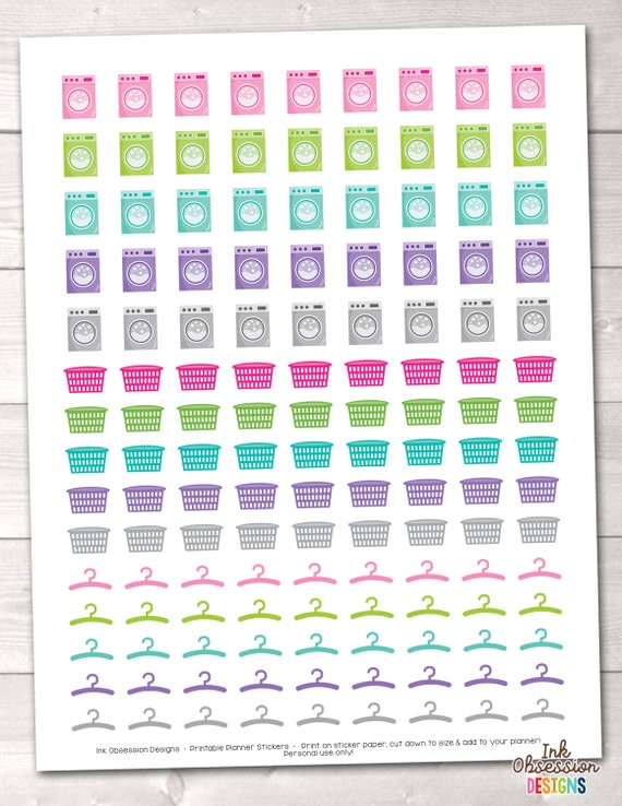 laundry printable planner stickers instant download pdf with etsy
