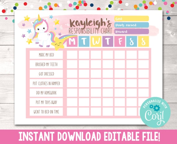 unicorn-reward-chart-printable-unicorn-behavior-chart-etsy-reward