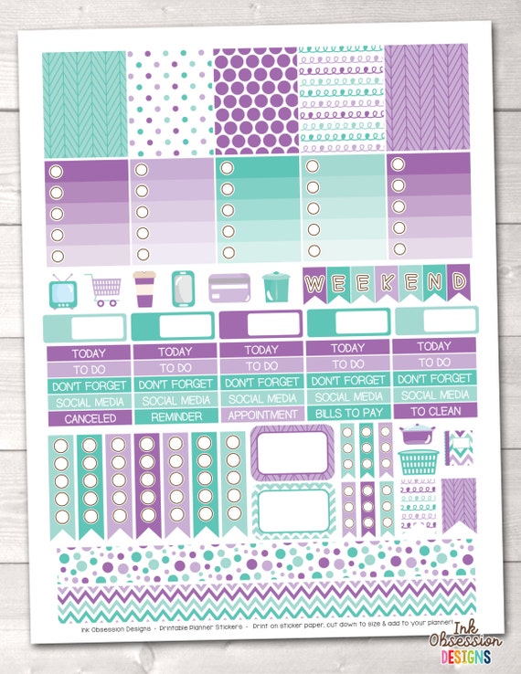 Instant Download Printable Planner Stickers Winter Wonderland Full