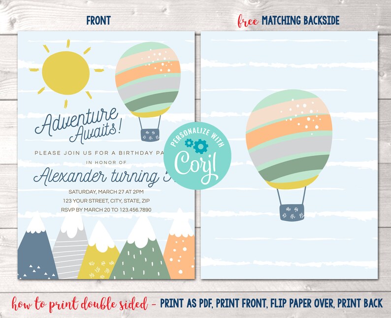 Colorful Adventure Awaits Birthday Party Invitation Gender - Etsy