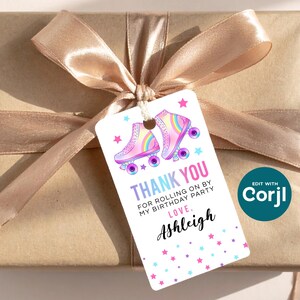 Roller Skating Birthday Favor Tag: Editable Printable (Instant Download) image 7
