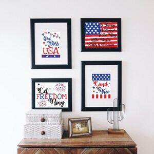 Patriotic Wall Art Digital Prints Set of 4