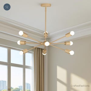 9-Arm Sleek Chandelier – Modern and unique design