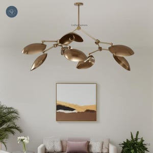 8-Shade Light Mid-Century Linear Brass Sputnik Chandelier – Magnificent design