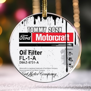 Car Ornament, Ford Performance Ornament, Oil Ornament, Motorcraft Ornament, Engine Mechanic Christmas Gift, Gift for Ford Lovers Ornament,