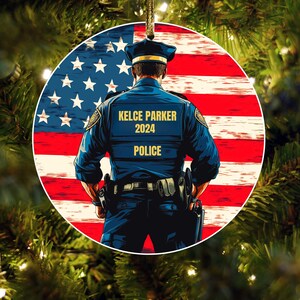 Police Ornament, Occupation Ornament, Job Ornament, Custom Police Ornament, Christmas Police Ornament