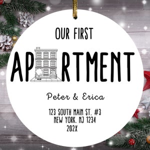 First Apartment Christmas Ornament: Personalized New Home Keepsake