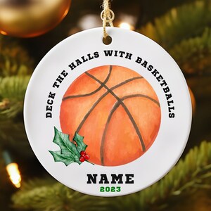 Custom Basketball Christmas Tree Ornament, Basketball Lover Ornament Gift, Custom Basketball Ornament