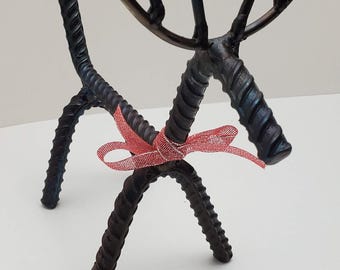 Decorative Tabletop Christmas Reindeer with Ribbon