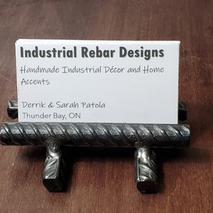 Porte-cartes de visite pour barres d'armature - fabriqué à partir de barres d'armature en acier poli