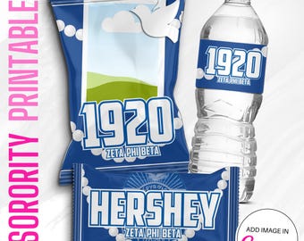 Zeta Phi Beta Party Favor Templates, Editable Canva Chip Bag Wrappers (Digital Download)