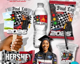 2026 Graduation, Race Car Theme, Final Lap Party, Commencement Templates