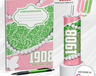 Alpha Kappa Alpha Composition Notebook Template: Sorority Party Favors