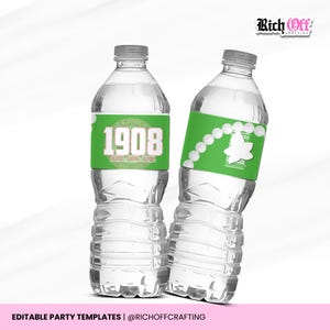 AKA Party Favors, Sorority Templates, Chip Bag, Water Label, Candy Wrapper, Canva Design image 5
