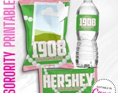 AKA Party Favors, Sorority Templates, Chip Bag, Water Label, Candy Wrapper, Canva Design