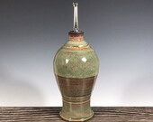 Ceramic Olive Oil Bottle 16 ounce Handmade Stoneware Pottery Olive Oil Dispenser - Vinegar Pouring Bottle