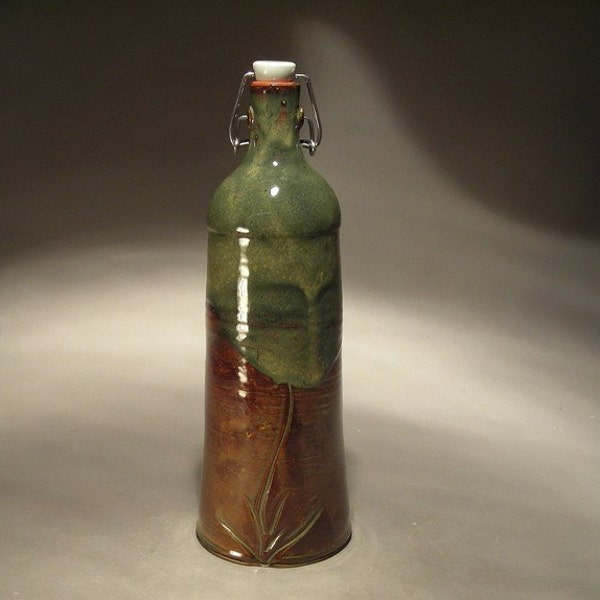 Swing top Stoneware Bottle for Wine / Liquor / Beer or Water