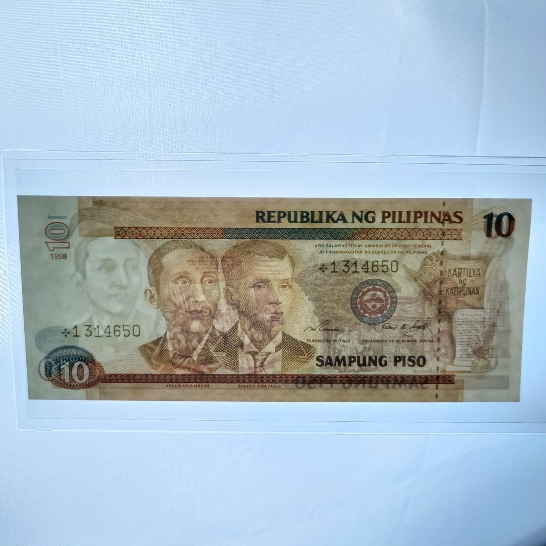 1998年フィリピン10ペソスターノート紙幣：新デザインシリーズUNC