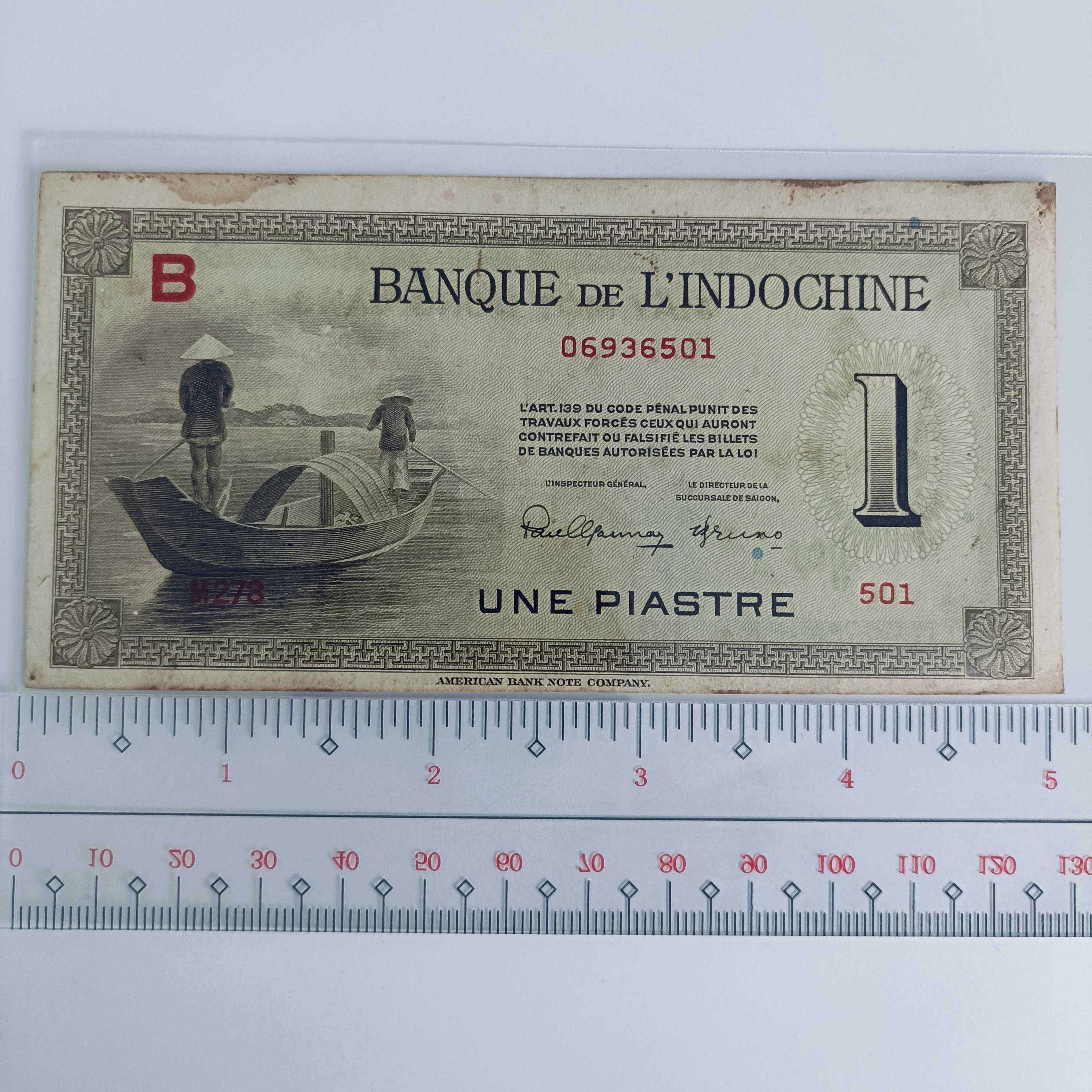 Banque De L'indochine 1 Une Piastre, American Bank Note Company