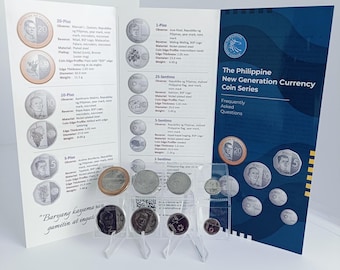 Philippines New Generation Currency Coin  Set with Centavos from 2017-2021 Random Years with Official Brochure Genuine Collection Filipinas