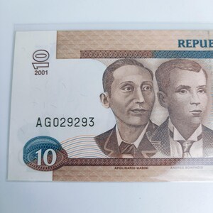 Philippinen 10 2001, Arroyo - Buenaventura, Neue Design Serie, Doppel Kopf Wasserzeichen, Stempelglanz, Echte Numismatische Banknote, Geld 293