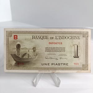 Banque De L'Indochine 1 Une Piastre | American Bank Note Company | Giay Mot Dong Vang | Vintage Money Collection | Serial 703 | Htf Currency
