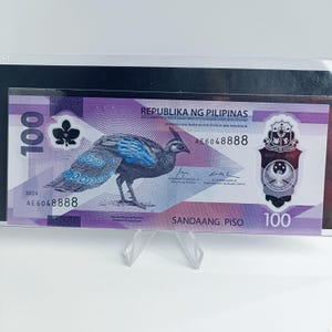 Philippines 100 2024 fantaisie 8888 série porte-bonheur, billet de banque en polymère Marcos BBM - Remolona, collection monétaire, billet de banque authentique hors circulation, article B