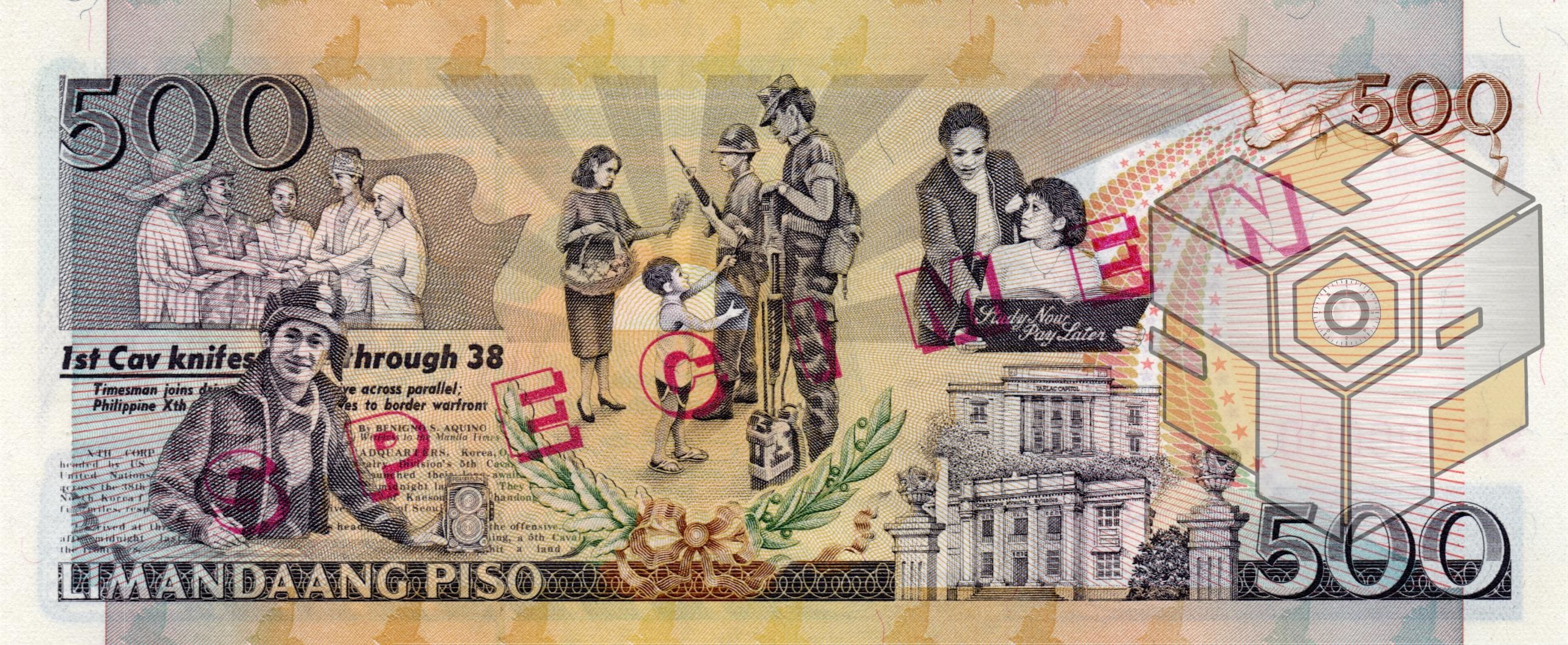 1999 500 Peso Specimen Banknote – High Definition Scan (digital