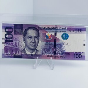 YL111111 2021 Solid Serial 100 Pesos Philippines Duterte - Diokno New Generation Currency Fancy Collectibles BSP Violet Mayon Vulcano Unc