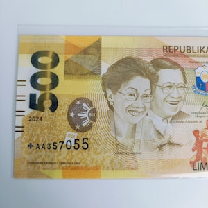 Seltene AA Prefix 2024 Philippinen 500 Sterne Hinweis: Nicht im Umlauf befindliche Währung