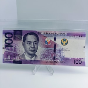 Billete de reemplazo Starnote de 100 pesos filipinos de 2023 - Medalla de nueva generación mejorada, número de serie *0011344, Mayon Vulcano sin circular